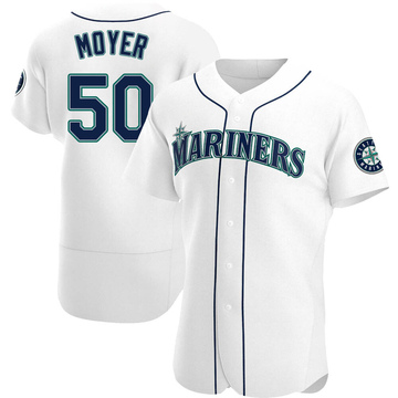 Vintage Seattle Mariners Shirt Mens XL White Blue Logo Jamie Moyer #50  Anvil