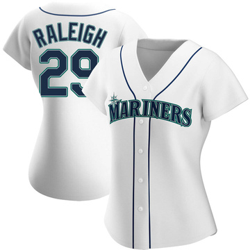 Cal Raleigh Men's Nike White Seattle Mariners Home Replica Custom Jersey Size: Medium